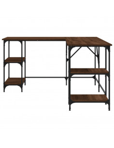 Scrivania Rovere Marrone 139x139x75 cm in Legno Multistrato