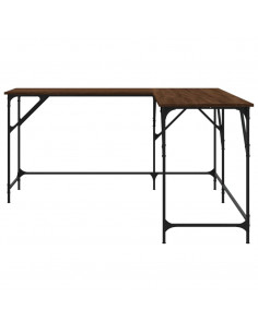 Scrivania Rovere Marrone 149x149x75 cm in Legno Multistrato