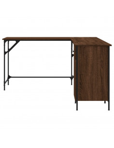 Scrivania Rovere Marrone 141x141x75 cm in Legno Multistrato