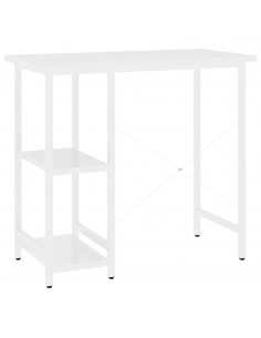 Scrivania per Computer Bianca 80x40x72 cm in MDF e Metallo