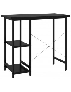 Scrivania per Computer Nera 80x40x72 cm in MDF e Metallo