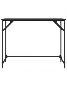 Scrivania Nera 100x45x76cm Legno e Acciaio Verniciato a Polvere