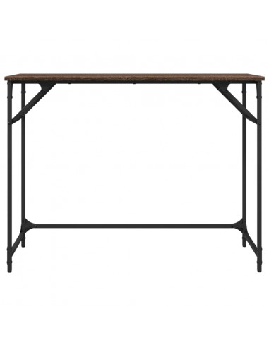 Scrivania Rovere Marrone 100x45x76cm Legno e Acciaio a Polvere