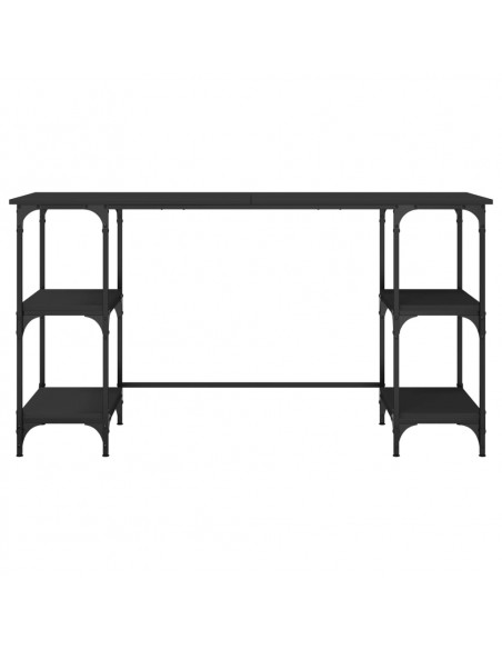 Scrivania Nera 140x50x75 cm in Metallo e Legno Multistrato