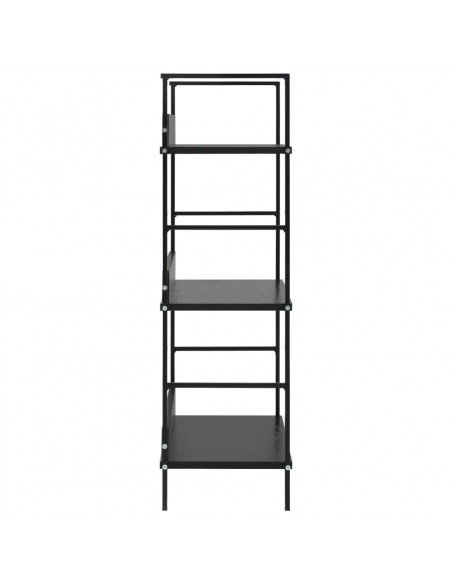 Scaffale Libri 3 Ripiani Nero 60x27,6x90,5 cm Legno Multistrato