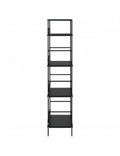 Scaffale Libri 4 Ripiani Nero 60x27,6x124,5cm Legno Multistrato
