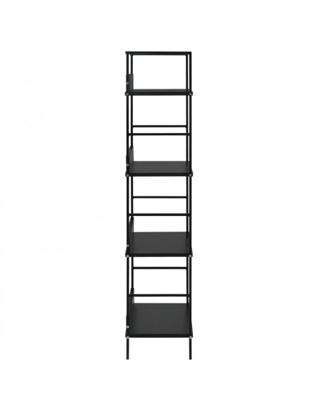 Scaffale Libri 4 Ripiani Nero 60x27,6x124,5cm Legno Multistrato