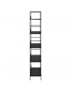 Scaffale Libri 5 Ripiani Nero 60x27,6x128,5cm Legno Multistrato