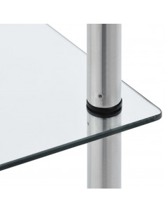 Scaffale a 6 Livelli Trasparente 40x40x160cm in Vetro Temperato