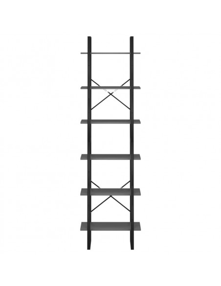 Scaffale Portaoggetti Grigio 60x30x210 cm in Legno Multistrato