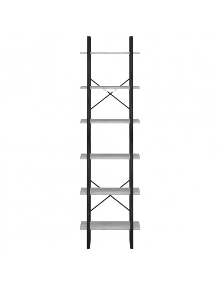 Scaffale Grigio Cemento 60x30x210 cm in Legno Multistrato