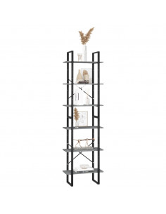 Scaffale Grigio 60x30x210 cm in Legno Massello di Pino