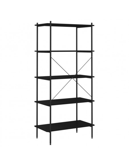 Scaffale con 5 Mensole Nero 80x40x163 cm