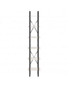 Scaffale Alto Bianco 40x30x210 cm in Legno Massello di Pino