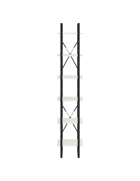 Scaffale Alto Bianco 40x30x210 cm in Legno Massello di Pino