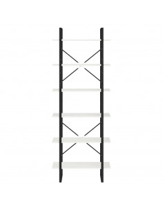 Scaffale Alto Bianco 80x30x210 cm in Legno Massello di Pino