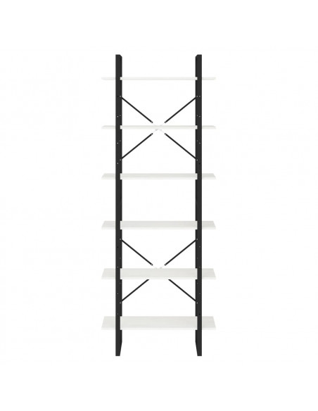Scaffale Alto Bianco 80x30x210 cm in Legno Massello di Pino