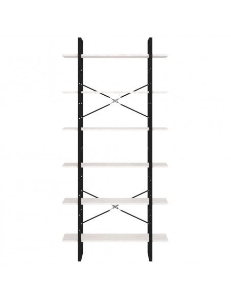 Scaffale Alto Bianco 100x30x210 cm in Legno Massello di Pino