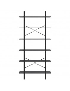 Scaffale Alto Grigio 100x30x210 cm in Legno Massello di Pino