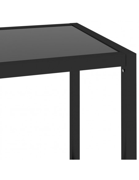 Scaffale Trasparente e Nero 100x36x90 cm in Vetro Temperato