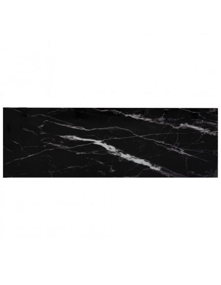Scaffale Trasparente e Marmo Nero 100x36x90 cm Vetro Temperato