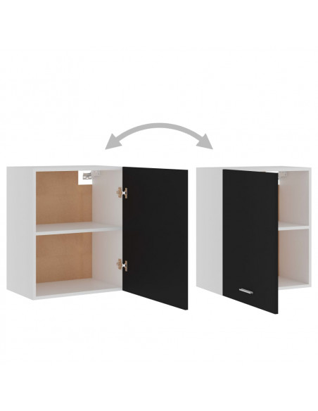 Mobili Pensili 2 pz Neri 50x31x60 cm in Legno Multistrato