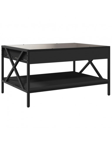 Tavolino da Salotto con LED Infinity Nero 70x50x38 cm