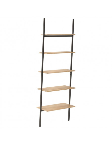 Scaffale Pendente 5 Ripiani Marrone Chiaro e Nero 64x34x185,5cm