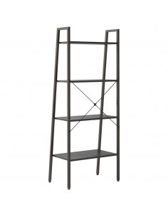 Scaffale Autoportante con 4 Ripiani Nero 56x35x140 cm