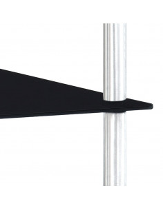 Scaffale a 4 Livelli Nero 40x40x100 cm in Vetro Temperato