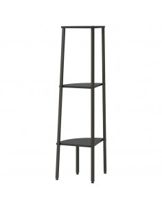 Scaffale Angolare a 3 Livelli Nero 45,5x31,5x120 cm