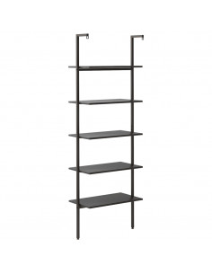 Scaffale Pendente a 5 Livelli Nero 64x35x185 cm