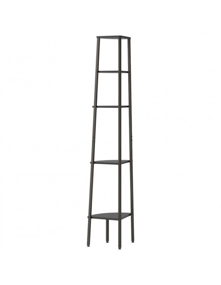 Scaffale Angolare a 5 Livelli Nero 45,5x31,5x180 cm