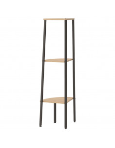 Scaffale Angolare 3 Livelli Marrone Chiaro Nero 45,5x31,5x120cm