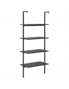 Scaffale Pendente a 4 Livelli Nero 64x35x152,5 cm