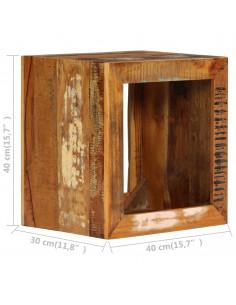 Sgabello in Legno Massello di Recupero 40x30x40 cm