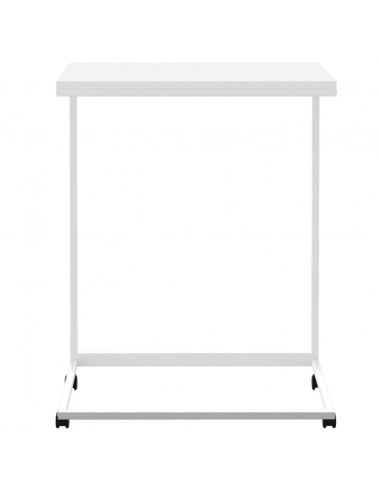Tavolino con Ruote Bianco 55x35x70 cm in Legno Multistrato