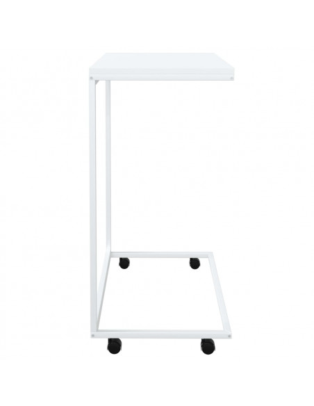 Tavolino con Ruote Bianco 55x35x70 cm in Legno Multistrato