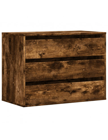 Cassettiera Angolare Rovere Fumo 80x41x58cm Legno Multistrato