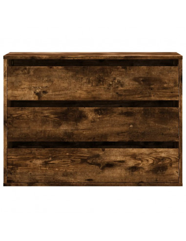 Cassettiera Angolare Rovere Fumo 80x41x58cm Legno Multistrato