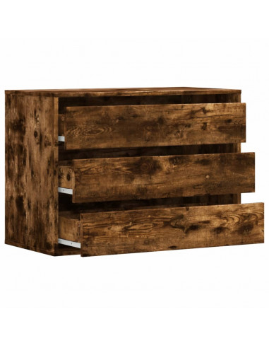 Cassettiera Angolare Rovere Fumo 80x41x58cm Legno Multistrato