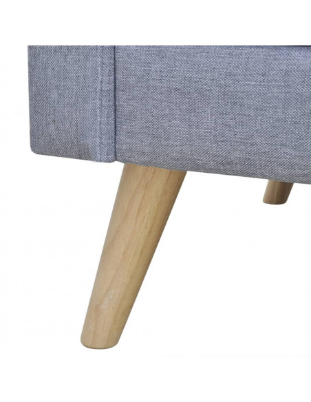 Set Divani a 2 e a 3 Posti in Tessuto Grigio Chiaro