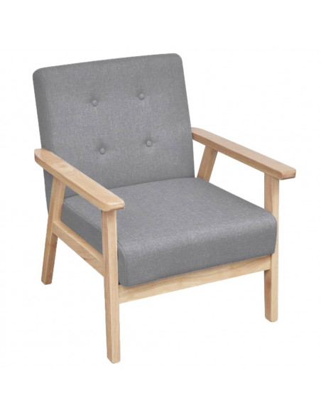 Set Divani 2 pz in Tessuto Grigio Chiaro