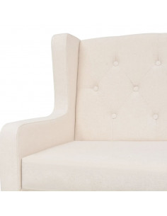 Set Divani 2 pz in Tessuto Bianco Crema