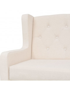 Set Divani 2 pz in Tessuto Bianco Crema