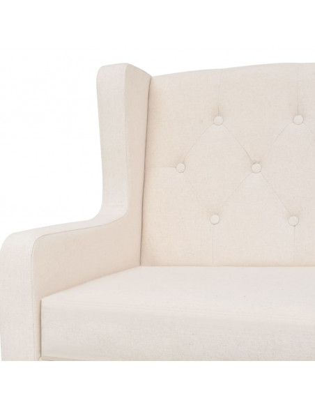 Set Divani 2 pz in Tessuto Bianco Crema