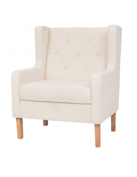 Set Divani 3 pz in Tessuto Bianco Crema