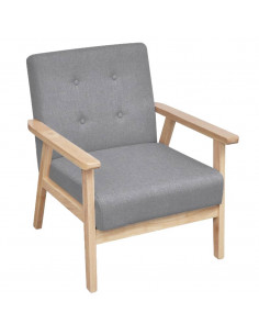 Set di Divani 2 pz in Tessuto Grigio Chiaro