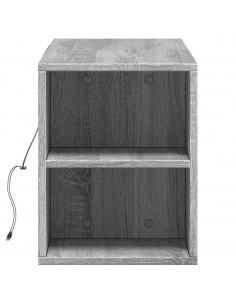 Mobile TV a Parete con Luci LED Grigio Sonoma 135x31x39,5 cm 2