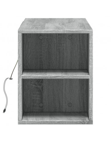 Mobile TV a Parete con Luci LED Grigio Sonoma 135x31x39,5 cm